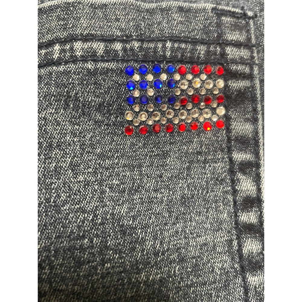 DG2 by Diane Gilman Womens Jeans 12P Bootcut Embellished American Flag - Picture 4 of 5